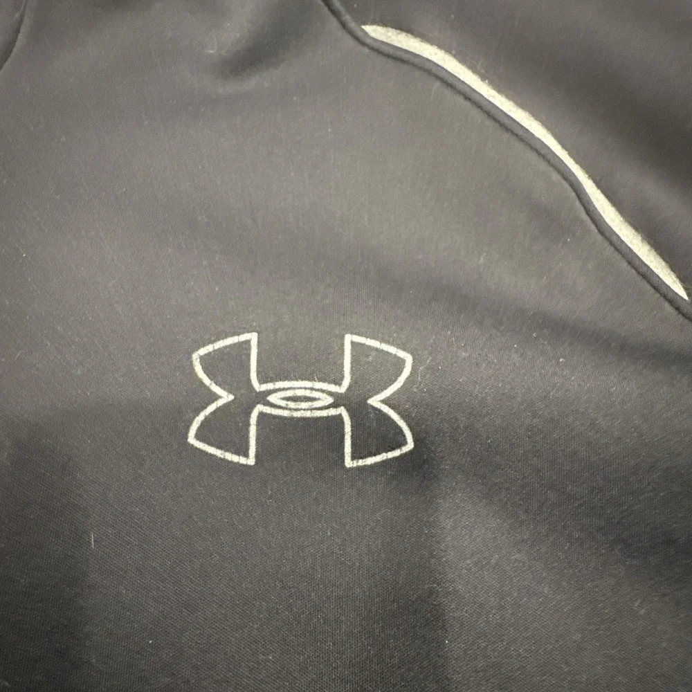 Under Armour Jacket Fleece Mens XXL Black Gray‎ Full Zip Cold Gear Storm Running